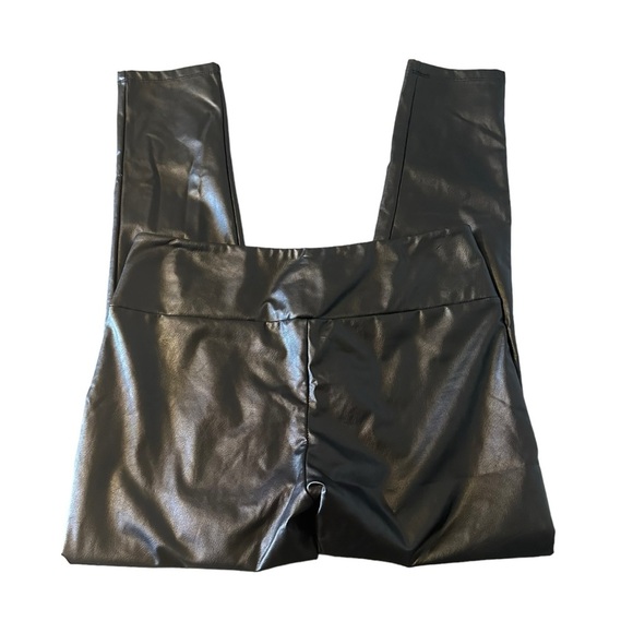 Kendall Kylie Black Legging Women's Medium Faux Vegan Leather Leggings Pants - Picture 7 of 7